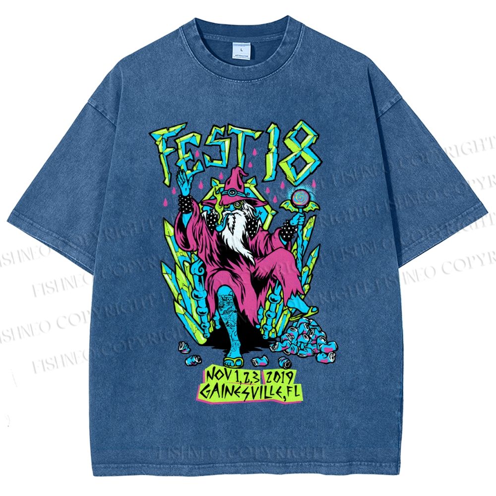 Unisex Magician Printed Washed Tee