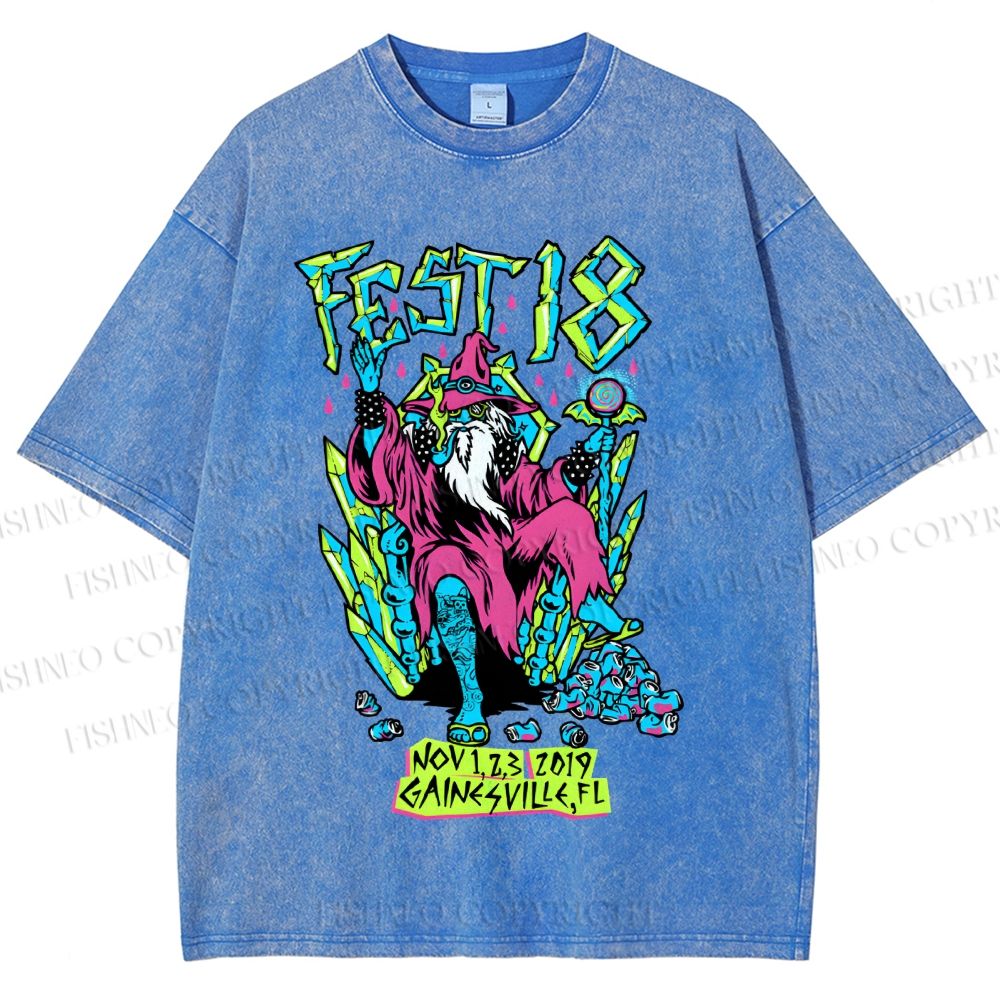 Unisex Magician Printed Washed Tee
