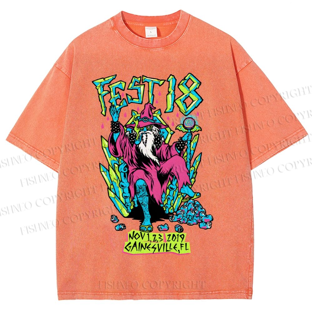Unisex Magician Printed Washed Tee