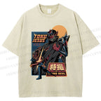 Unisex Robot Printed Washed Tee