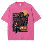 Unisex Robot Printed Washed Tee