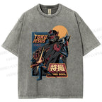 Unisex Robot Printed Washed Tee