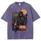 Unisex Robot Printed Washed Tee