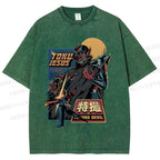 Unisex Robot Printed Washed Tee