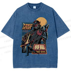 Unisex Robot Printed Washed Tee