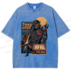 Unisex Robot Printed Washed Tee