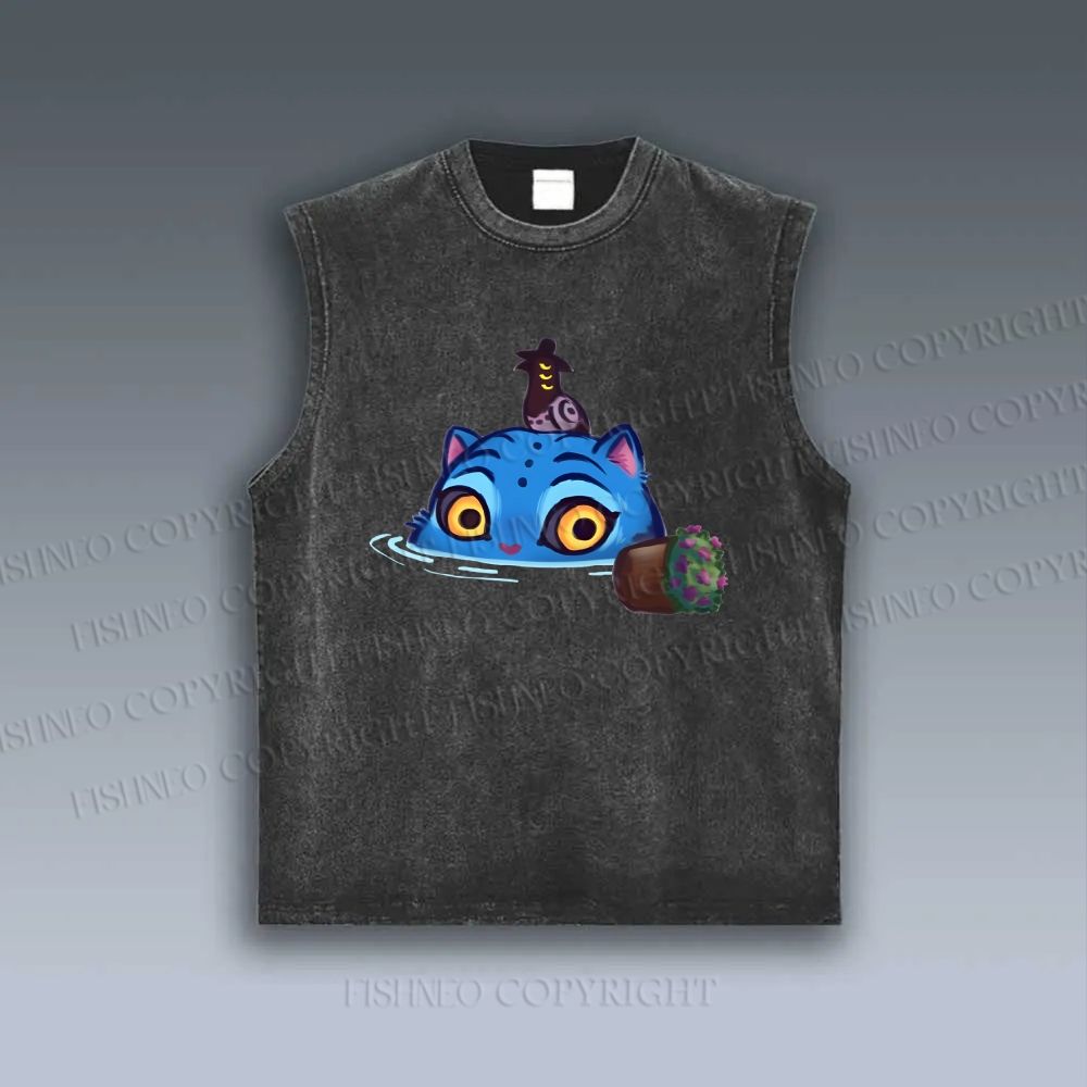 Unisex Kpop Demon Hunters Tiger Printed Vintage Tank Top