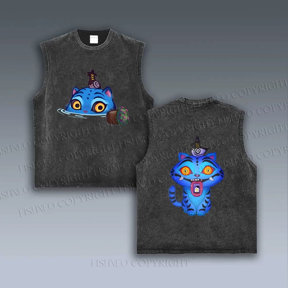 Unisex Kpop Demon Hunters Tiger Printed Vintage Tank Top