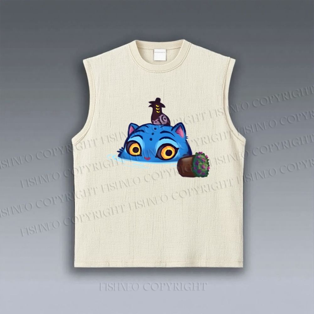 Unisex Kpop Demon Hunters Tiger Printed Vintage Tank Top