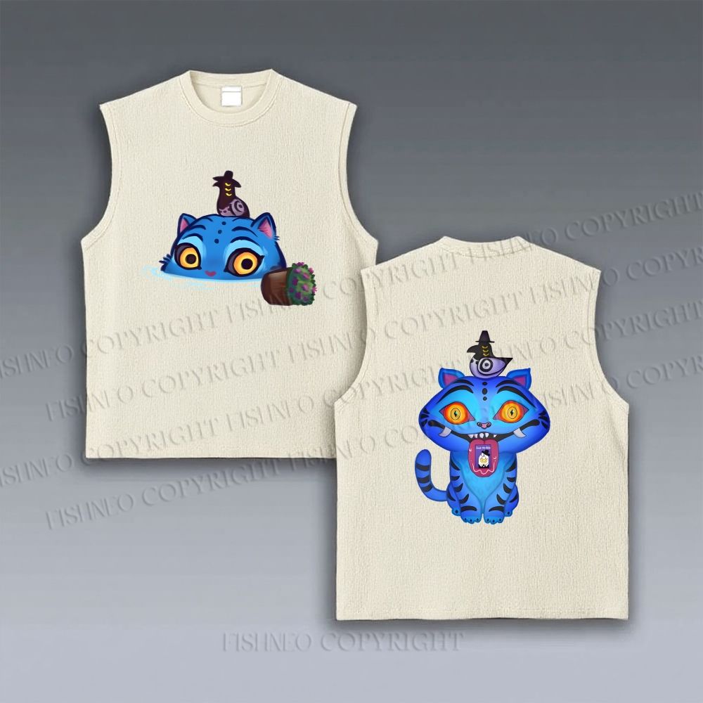 Unisex Kpop Demon Hunters Tiger Printed Vintage Tank Top