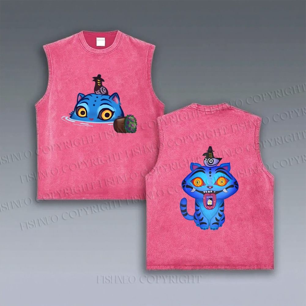 Unisex Kpop Demon Hunters Tiger Printed Vintage Tank Top