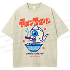 Unisex Ramen Printed Washed Tee