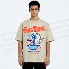 Unisex Ramen Printed Washed Tee