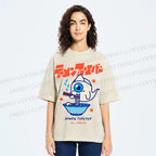 Unisex Ramen Printed Washed Tee