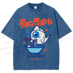 Unisex Ramen Printed Washed Tee