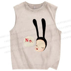 Unisex Yoshitomo Nara Printed Washed Tank Top