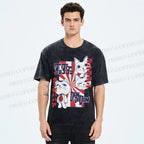 Unisex Lucky Cat Printed Washed Tee