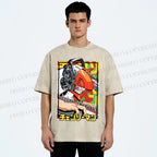 Unisex Denji Printed Washed Tee