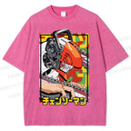 Unisex Denji Printed Washed Tee