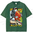 Unisex Denji Printed Washed Tee