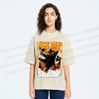 Unisex Monster Printed Washed Tee