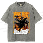 Unisex Monster Printed Washed Tee
