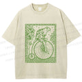 Unisex Vintage Frog Printed Washed Tee