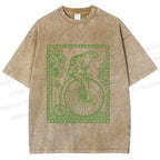 Unisex Vintage Frog Printed Washed Tee