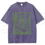 Unisex Vintage Frog Printed Washed Tee