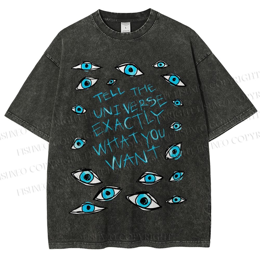 Unisex Artistic Eyes Printed Washed Tee