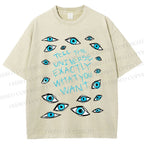 Unisex Artistic Eyes Printed Washed Tee