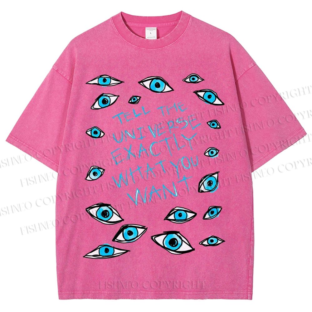Unisex Artistic Eyes Printed Washed Tee