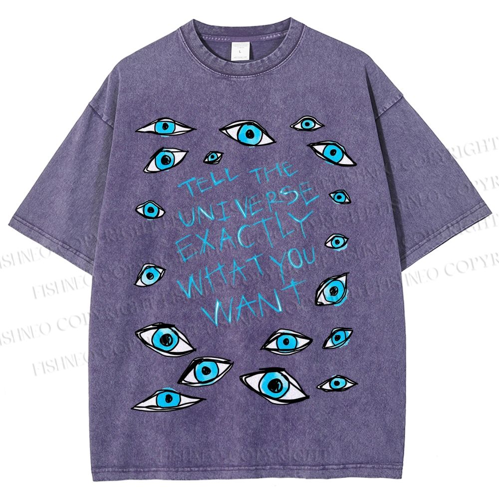 Unisex Artistic Eyes Printed Washed Tee