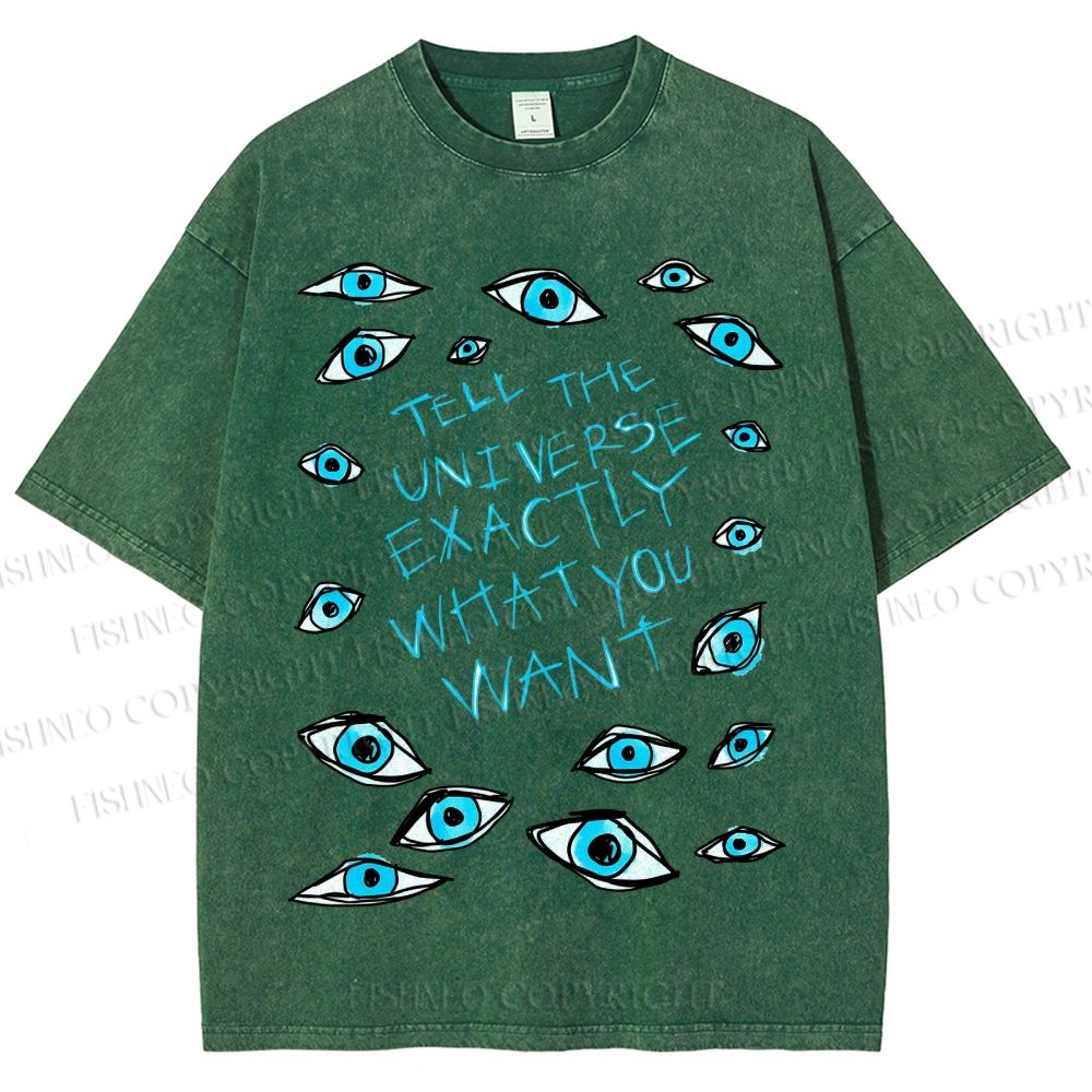 Unisex Artistic Eyes Printed Washed Tee