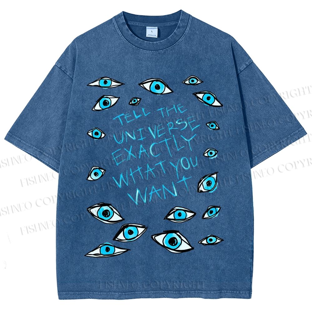 Unisex Artistic Eyes Printed Washed Tee