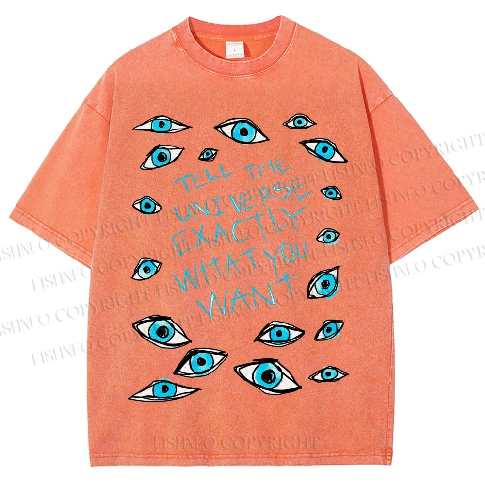 Unisex Artistic Eyes Printed Washed Tee