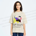 Unisex Am I Making A Difference Graffiti Printed Washed Tee
