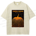 Unisex Japanese Pumpkin Printed Washed Tee