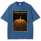 Unisex Japanese Pumpkin Printed Washed Tee