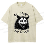 Unisex Vintage Rat All Panic No Disco Printed Washed Tee