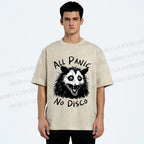 Unisex Vintage Rat All Panic No Disco Printed Washed Tee