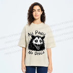Unisex Vintage Rat All Panic No Disco Printed Washed Tee