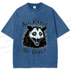 Unisex Vintage Rat All Panic No Disco Printed Washed Tee