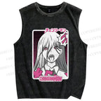 Unisex Power Chainsaw Man Printed Washed Tank Top