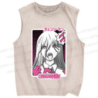 Unisex Power Chainsaw Man Printed Washed Tank Top