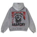 Casual  Anarchy Raccoon Washed Hoodie