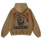 Casual  Anarchy Raccoon Washed Hoodie
