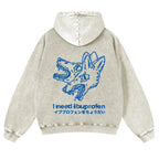 Casual I Need Ibuprofen Wolf Washed Hoodie