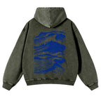 Casual Japanese Wave Washed Hoodie