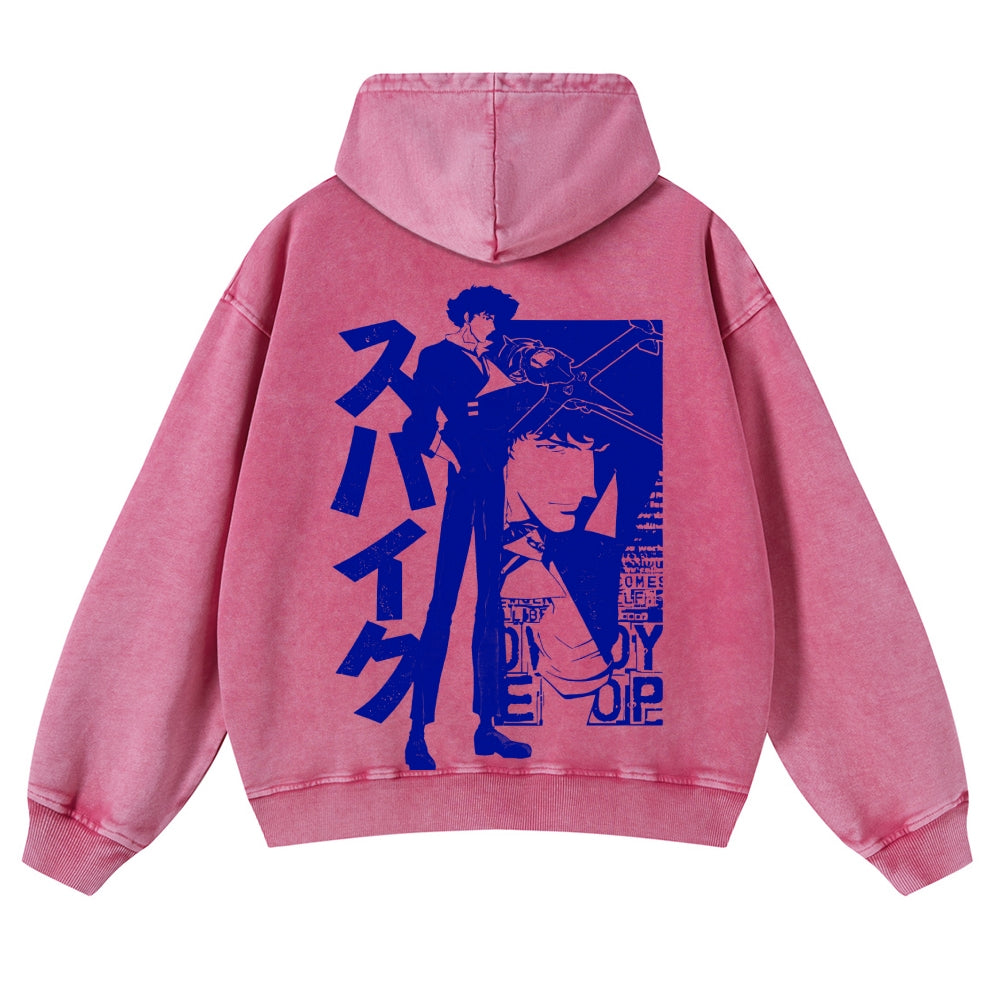 Casual Japanese Cowboy Bebop Washed Hoodie